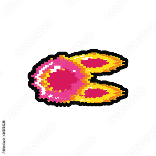 fire ball pixelated video game icon