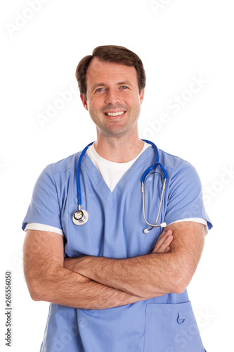 Happy Male Nurse Ready to Work - Medical Healthcare