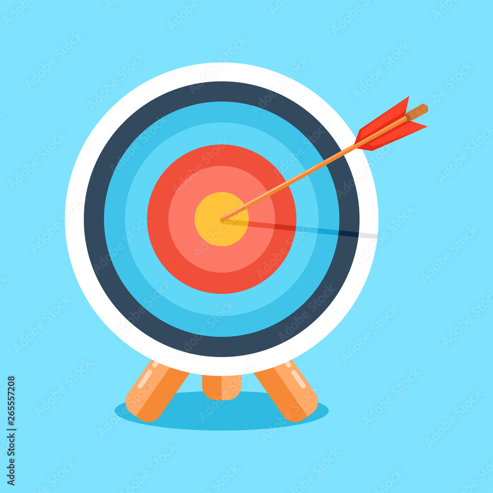Target With Arrow, Business Icon. Vector Illustration Target With Arrow, Business Icon. Vector Illustration