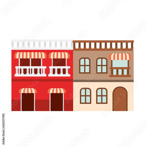 neighborhood houses isolated icon