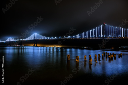 Bay Bridge at Night with Pylons