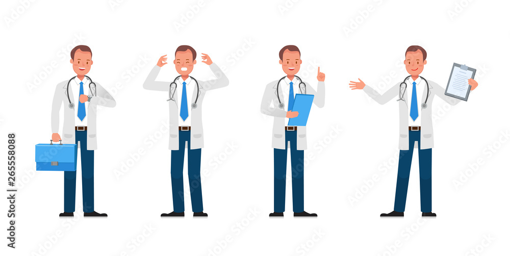 Doctor vector character design. Presentation in various action. no2 Doctor vector character design. Presentation in various action. no2