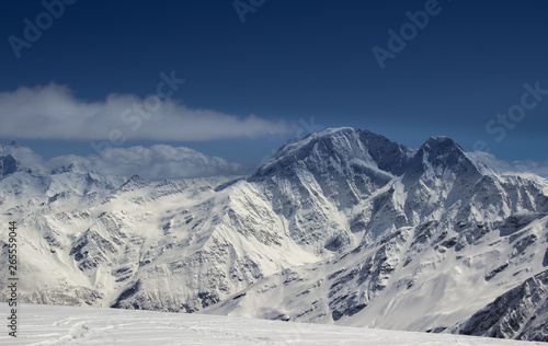 the Caucasus mountains in the winter