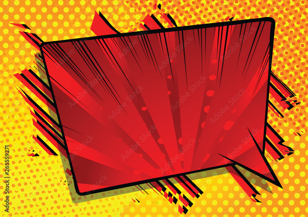 Vector illustrated retro comic book background with big colorful speech ...
