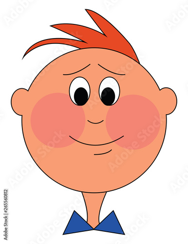 Boy with red cheeks illustration vector on white background