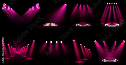 Set of light effect spotlight