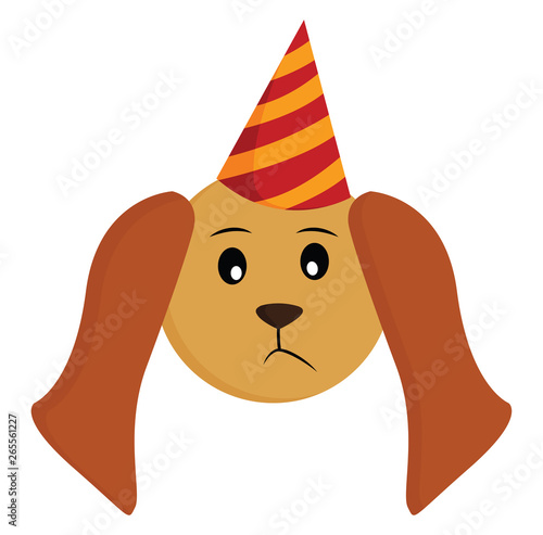 A little birthday dog vector or color illustration