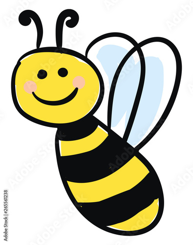 smiling honeybee vector or color illustration