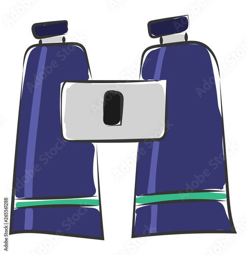 Binoculars ready to focus vector or color illustration photo