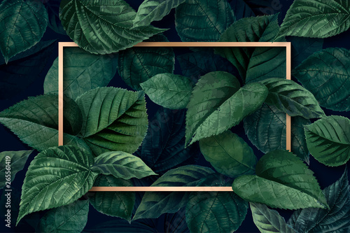 Fotobehang Forest leaf frame