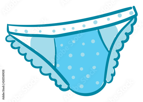 A blue women underpants vector or color illustration