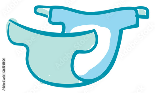 Cotton diaper vector or color illustration