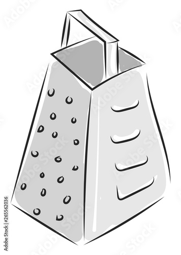 A silver grater vector or color illustration
