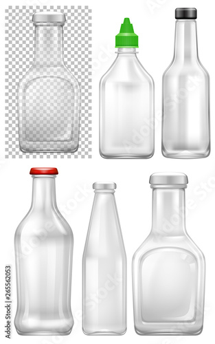Set of empty bottle
