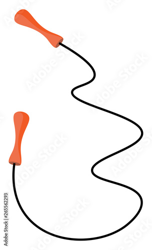 Long jump rope vector or color illustration