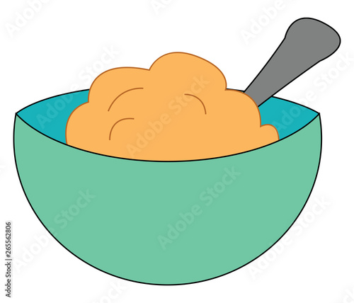 A cup of porridge vector or color illustration