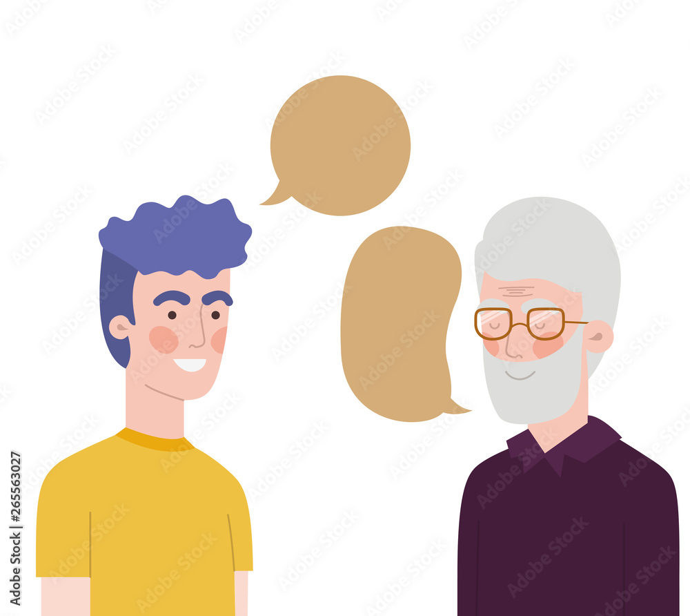 father with son and speech bubble father with son and speech bubble