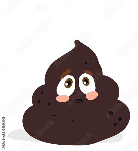 A sad poop vector or color illustration