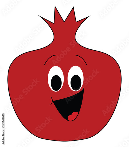 Smiling garnet vector or color illustration