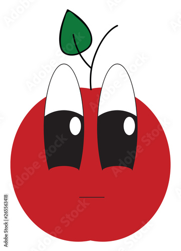 Emoji of an upset apple vector or color illustration
