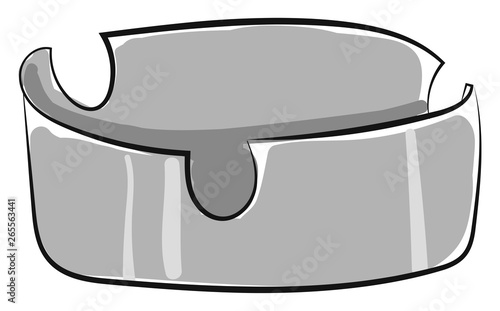 A grey colored ashtray vector or color illustration