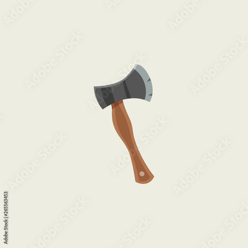 A small ax over grey background/Hand tool vector or color illustration