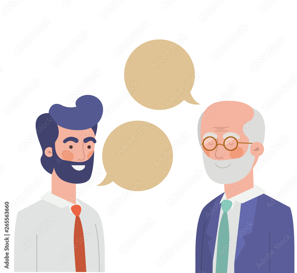 father with son and speech bubble