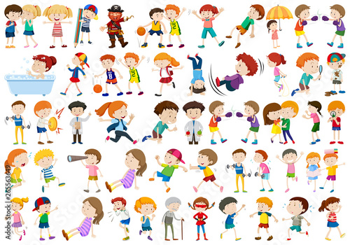 Set of exercise people character