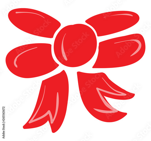 Portrait of a red bow vector or color illustration