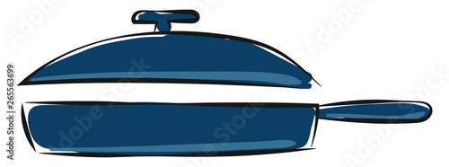 Clipart of a portable blue-colored brazier vector or color illustration
