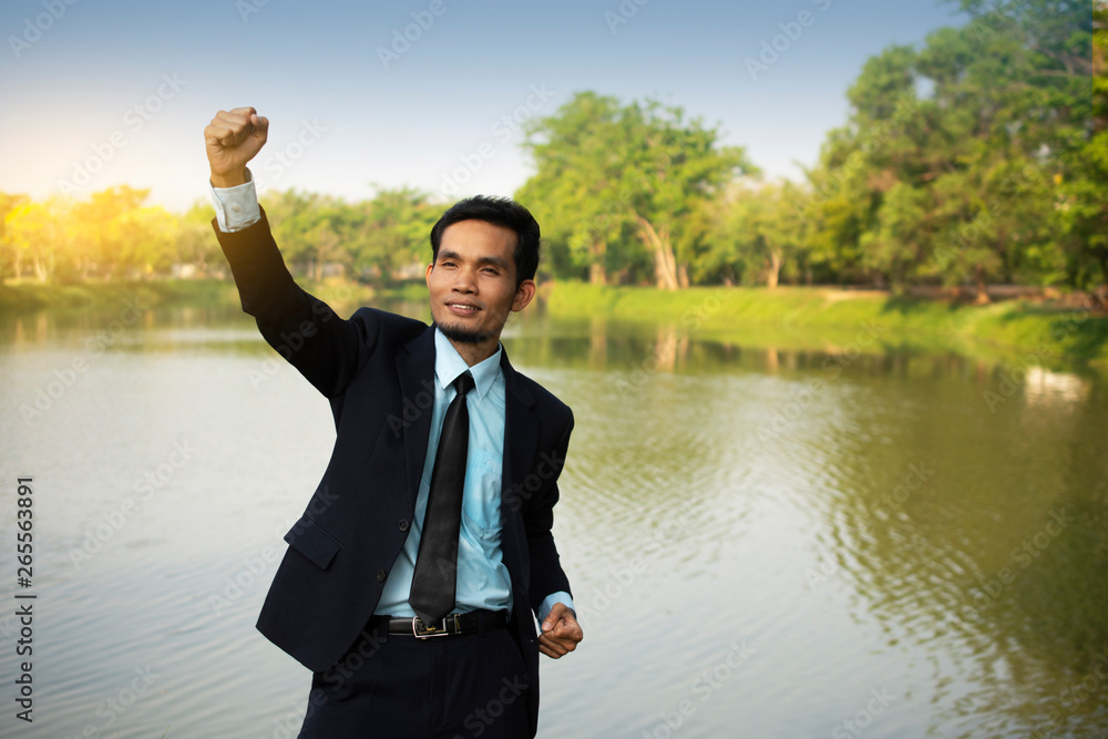 Businessman holding Hand Happy Businessman holding Hand Happy