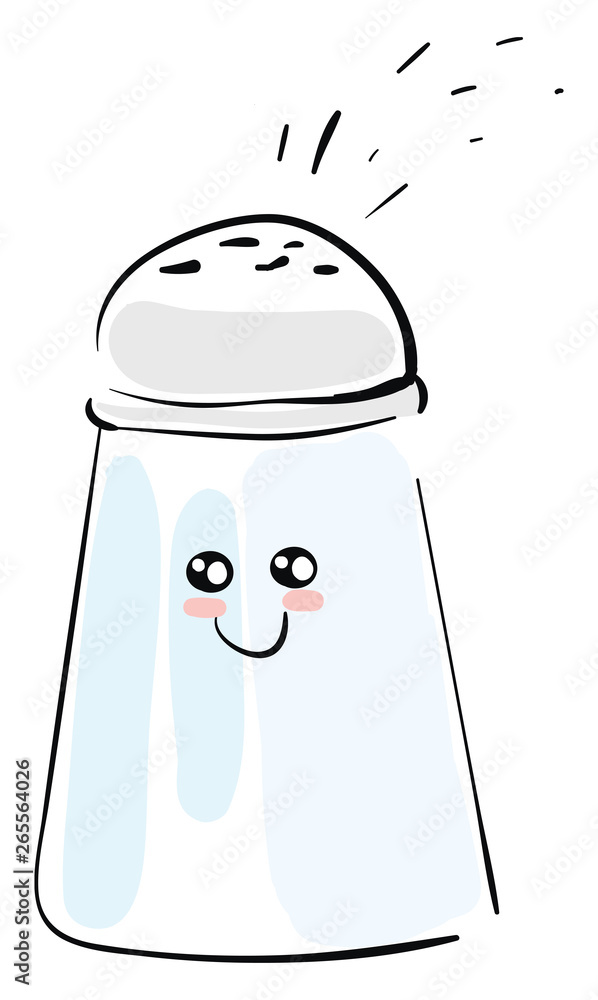 Emoji of a cute salt shaker vector or color illustration Stock Vector
