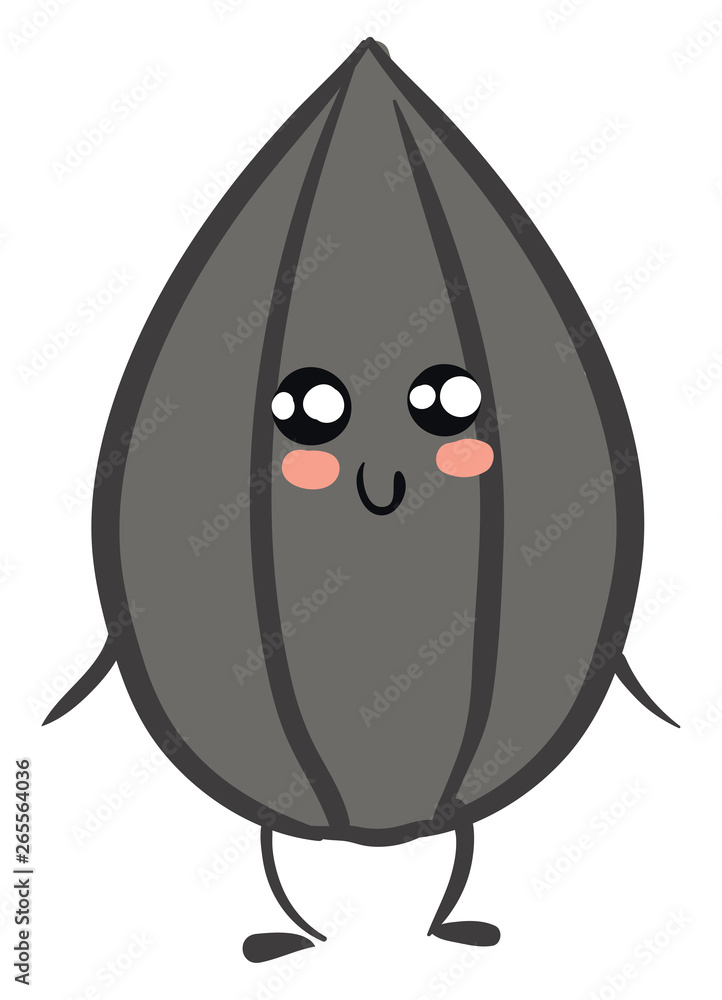 Emoji of a cute sunflower seed vector or color illustration Stock Vector Adobe Stock