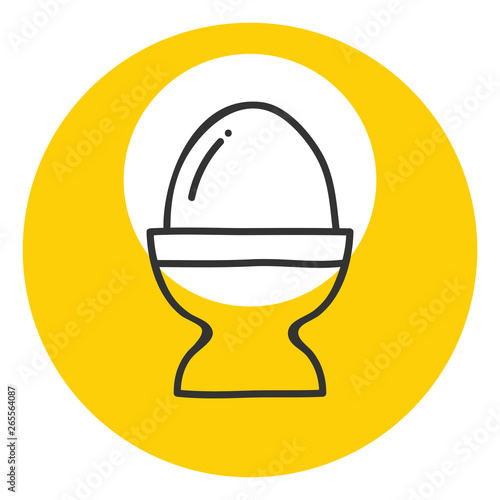 Portrait of an egg mounted on an egg stand vector or color illustration