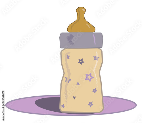 Portrait of a pack of almond milk set on isolated rose background vector or color illustration
