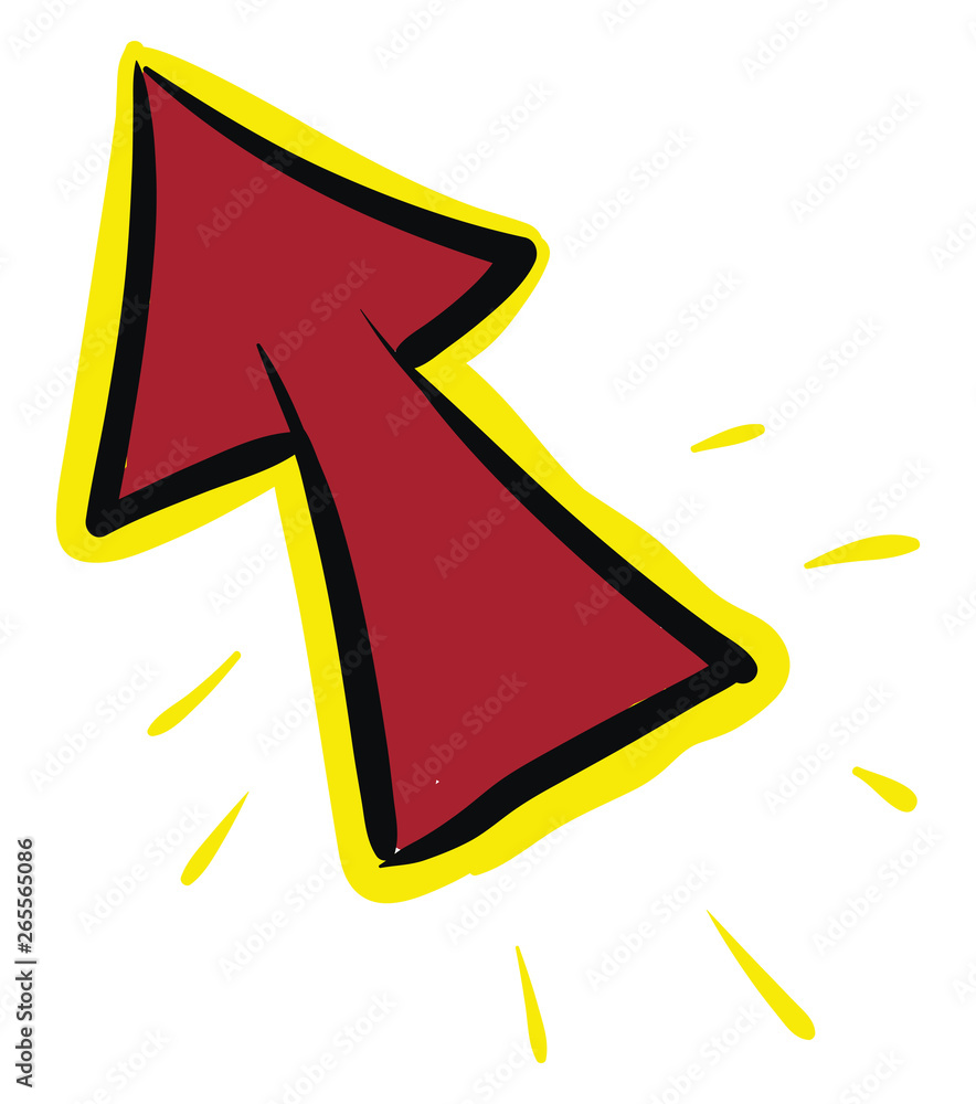 Også Palads videnskabelig A red arrow click cursor mouse pointer icon/Long red arrow up left vector  or color illustration Stock-vektor | Adobe Stock