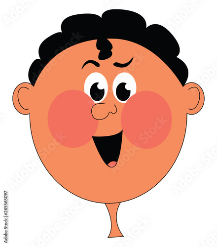 Clipart of a boy with red cheeks vector or color illustration