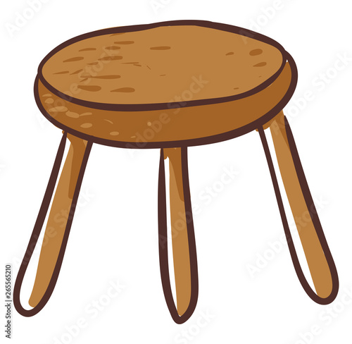 Clipart of a round-shaped brown stool vector or color illustration