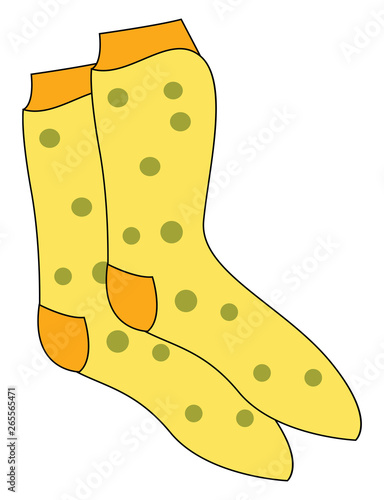 Clipart of a showcase yellow-colored pair of socks vector or color illustration