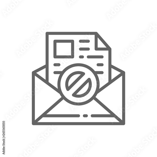 E-mail protection, anti-malware, spyware, trojan line icon.