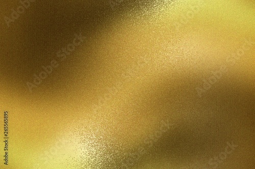 Brushed golden wave metal wall, abstract texture background