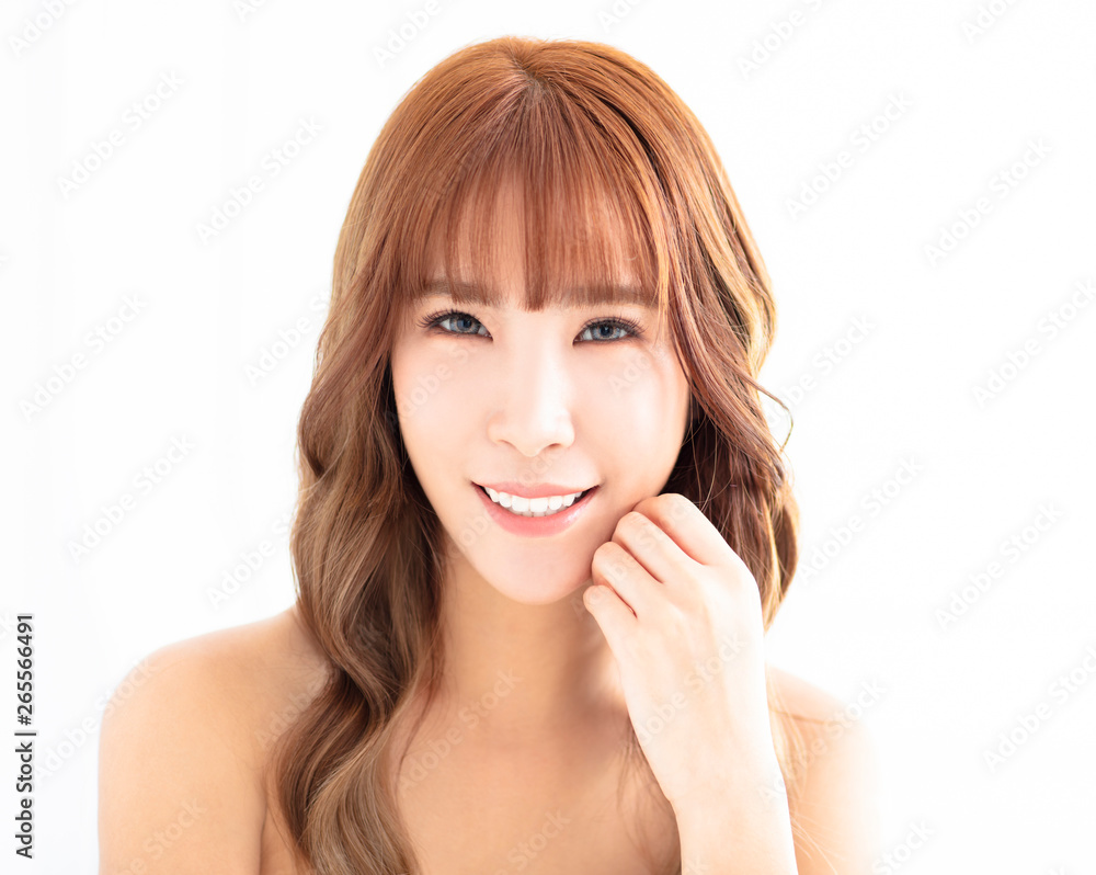 smiling beauty with natural make up and skin care concept smiling beauty with natural make up and skin care concept