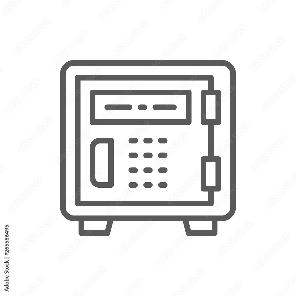 Security metal safe line icon. Security metal safe line icon.
