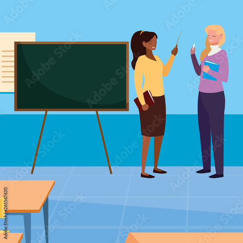 interracial female teachers in the classroom characters