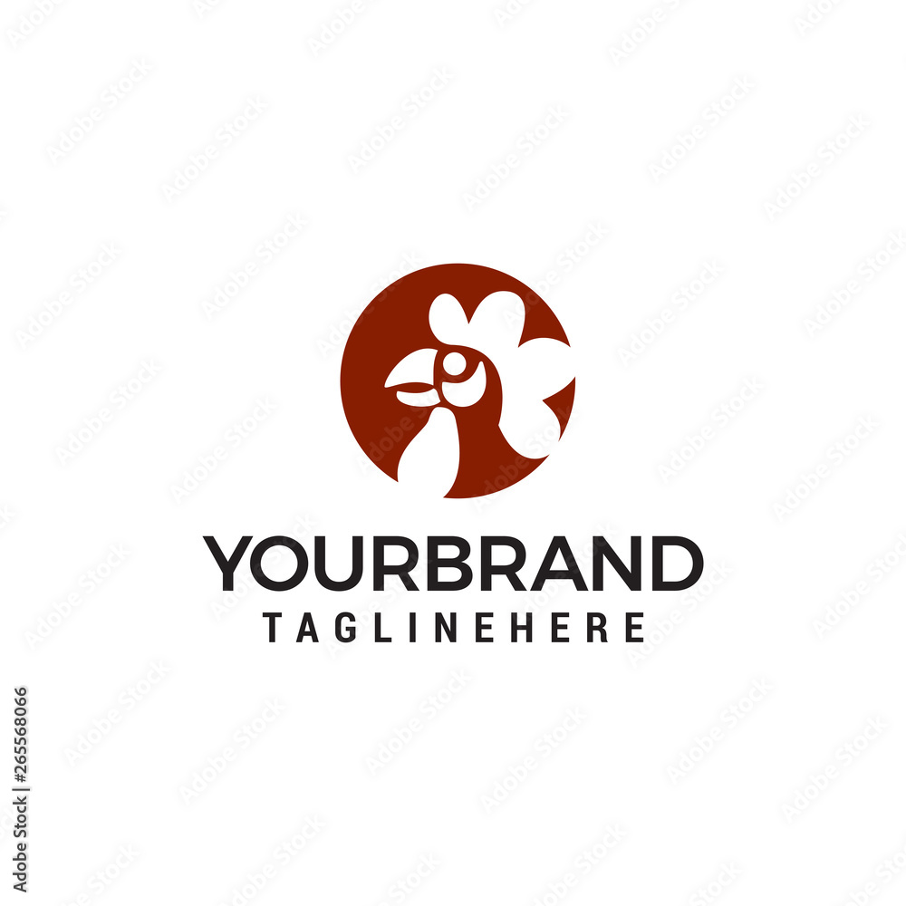 roosters or chicken heads with circle logo design concept template vector roosters or chicken heads with circle logo design concept template vector