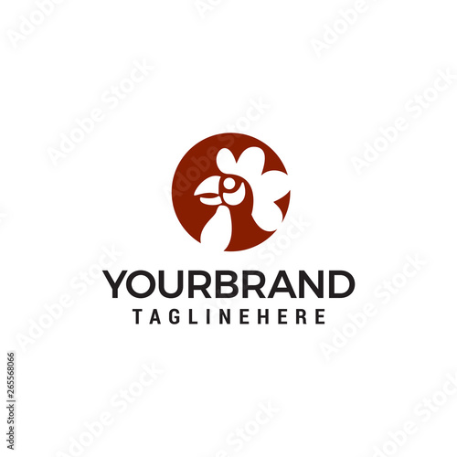 roosters or chicken heads with circle logo design concept template vector