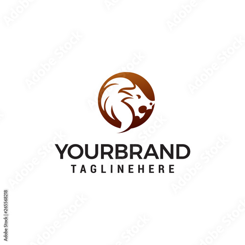 lion head logo design concept template vector