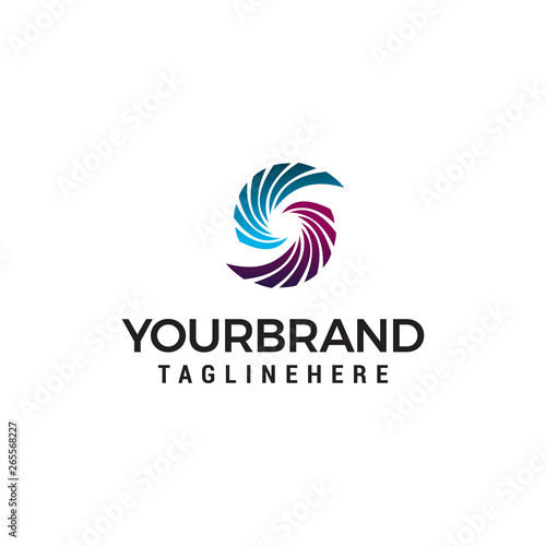 letter s rotation turbine logo design concept template vector