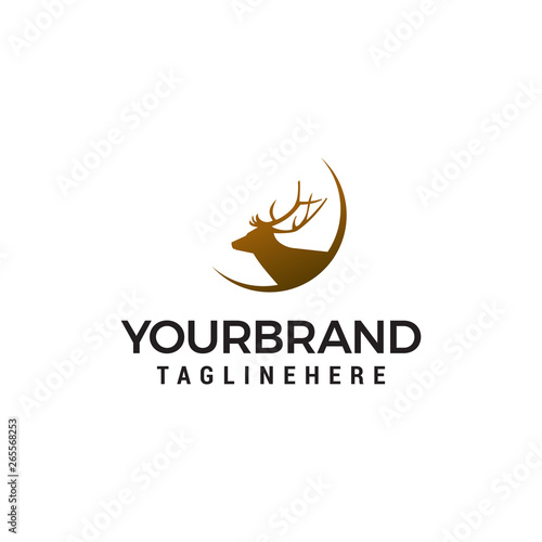 deer logo design concept template vector