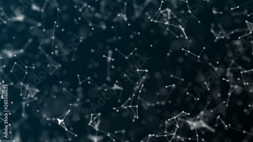 Wallpaper Mural Abstract polygonal space low poly dark background with connecting dots and lines. Connection structure. - Illustration Torontodigital.ca